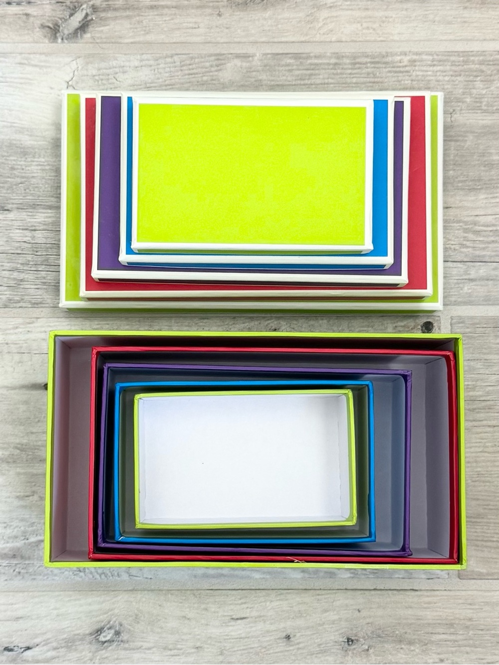Vibrant Color Variety Nested Rectangular Boxes - Picture 2 of 7